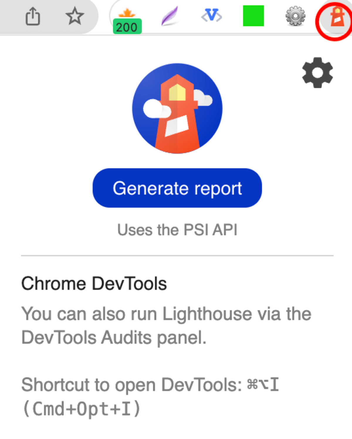 google chrome Lighthouse eklentisi